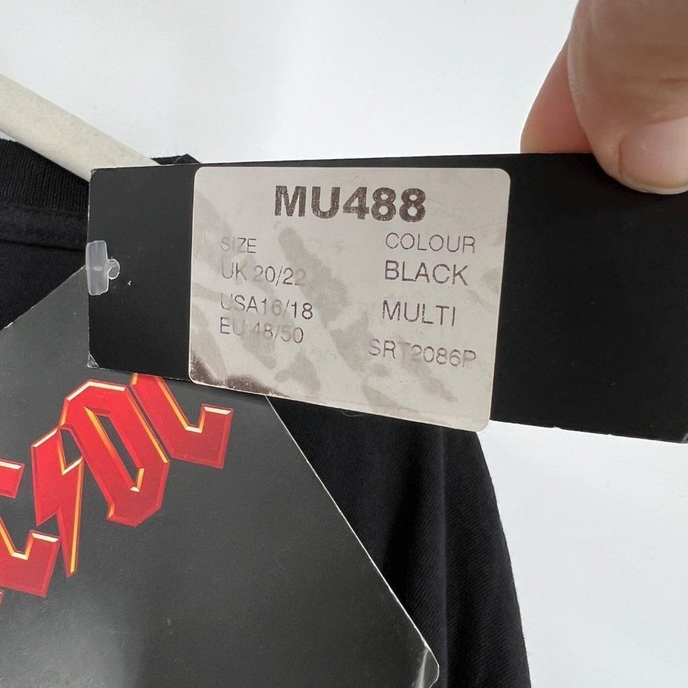 NWT AC DC Short Sleeve Cotton T Shirt By Daisy Street Black Size 20/22 NWT - Picture 5 of 7